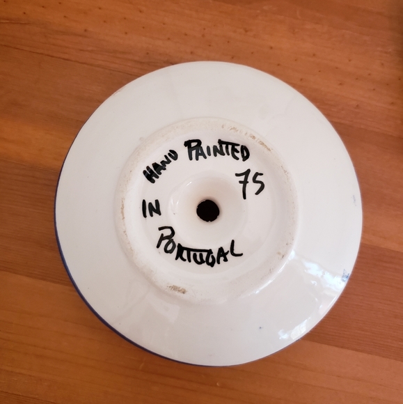 Hand painted floral candlestick holders made in Portugal - Picture 4 of 5